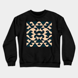 Black and Beige Geometric Design Crewneck Sweatshirt